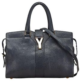 Yves Saint Laurent Bolsa de couro Cabas Chyc 2 em 1 Saint Laurent Azul