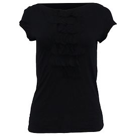 Akris Punto Rüschenshirt aus schwarzer Baumwolle Schwarz