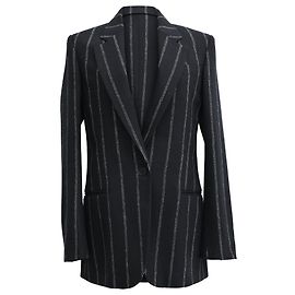 Stella Mc Cartney Stella Mccartney Single-Breasted Striped Blazer in Black Wool Black