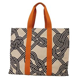 Bolso Tote de Algodón Nœud Marin de Hermès Naranja