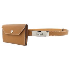 Cinto de couro Kelly Pocket da Hermès Marrom