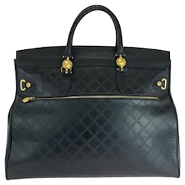 Versace-Bolsa Boston de couro Versace 2 em 1-Preto