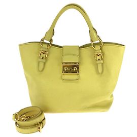 Sac à main 2 en 1 en cuir Madras Miu Miu Jaune