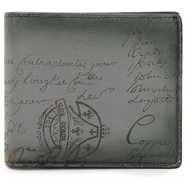 Berluti Scritto Leder Bifold Geldbörse Grau