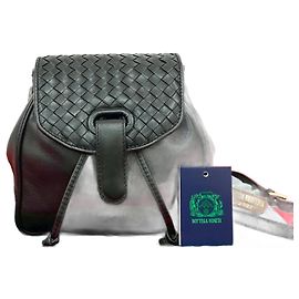 Bottega Veneta Intrecciato Leather Mini Backpack Black