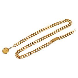Cinto de corrente medallion Coco Mark da Chanel Dourado Metálico