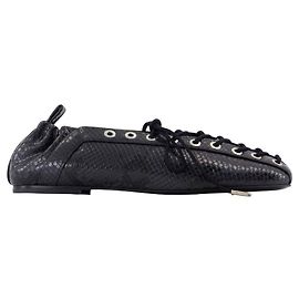 Ballerine con lacci e occhielli - Ganni - Sintetico - Nero Nero