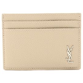 Yves Saint Laurent Saint Laurent Tiny Cassandra Card Case Brown Beige