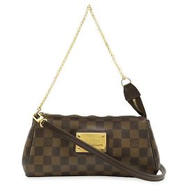 Clutch Eva Damier Louis Vuitton Marrone