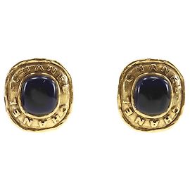 Vintage Farbstein Ohrringe von Chanel Blau