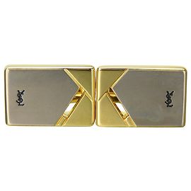 Abotoaduras de metal Yves Saint Laurent Prata Dourado