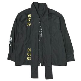 Autre Marque SREU Remake Tie Collar Cotton Polyester Shirt Black