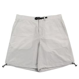 Bermuda de nylon e algodão com patch logo Dior Marrom Cinza