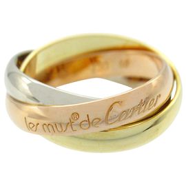 Cartier Trinity Au750 Ring Größe 9.5 Golden