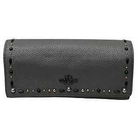 Coach 23589 Leather Long Wallet Grey