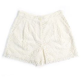Dolce & Gabbana Bermuda de algodão e poliéster com renda recortada Dolce&Gabbana Bege Cru