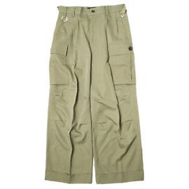 Autre Marque th products CARGO PANTS Wool Pants Beige Khaki