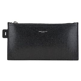 Yves Saint Laurent Lederpouch von Saint Laurent Schwarz