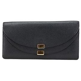 Chloé Chloe Georgia Leather Long Wallet Black