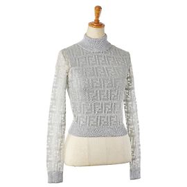 Fendi Zucca Stricktop Braun Silber