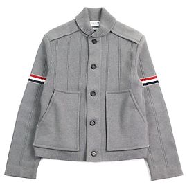 Giacca in cashmere e cotone double face Thom Browne MKJ113A Grigio