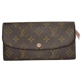 Cartera Bi-Fold Emily Louis Vuitton Castaño Rosa