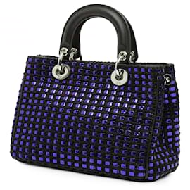 Dior-Dior Blue Small Tweed Patch Diorissimo Tote-Blue