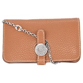 Portefeuille Dogon Hermès en cuir Togo Marron Doré