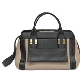 Mini bolsa de couro Chloé Alice Preto Bege