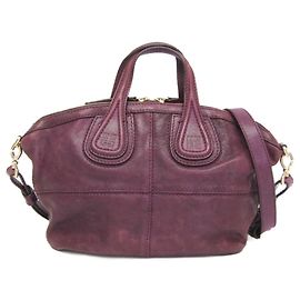 Bolsa de mão em couro micro Nightingale da Givenchy Roxo