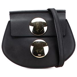 Chloé Mini Bolsa Faye de Couro Preta Preto