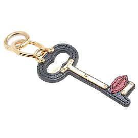 Chaveiro de couro Saffiano preto Prada Preto