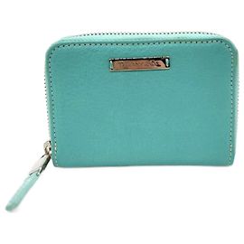 Tiffany & Co. Blue Leather Coin Case Blue Other