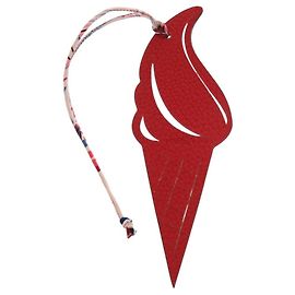 Chaveiro de couro Petit H Ice Cream da Hermès Vermelho Azul