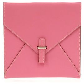 Pochette Bianca en cuir rose Hermès Rose Blanc