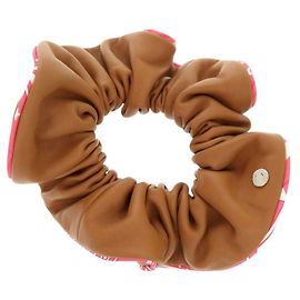 Scrunchie de seda Claudia Hermès Marrom Rosa
