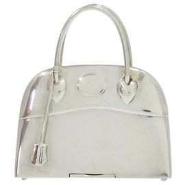Hermès Bolide Pillenetui Silber