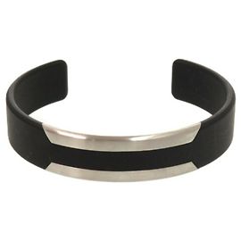 Hermès Trincafe Bangle in Stainless Steel Black Silvery