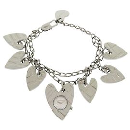Burberry Silver Stainless Steel Charm Bracelet Silvery