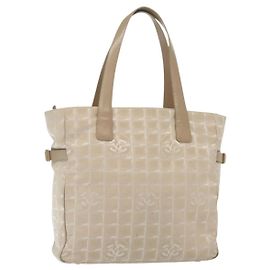 CHANEL Nova Bolsa Tote de Viagem Nylon Rosa Ouro CC Auth BA4944 Rosa Dourado