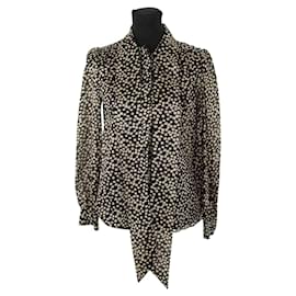 Camicia Saint Laurent in seta nera Nero