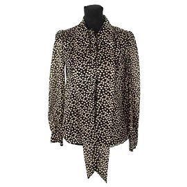 Camisa Saint Laurent de seda negra Negro
