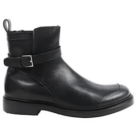 Christian Dior-DIOR HOMME Leather Ankle Boots in Black 15HSU, Size 43 EU-Black