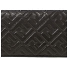 Fendi Zucca Long Leather Wallet Black