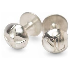 Louis Vuitton Taiga Silver Cufflinks Silvery
