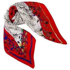 Foulard de seda Gianni Versace con patrón abstracto Roja Multicolor