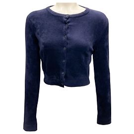 Alaïa Alaia marineblauer cropped Strickcardigan Marineblau