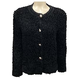 Schwarze Chenille Strickjacke von Givenchy Schwarz