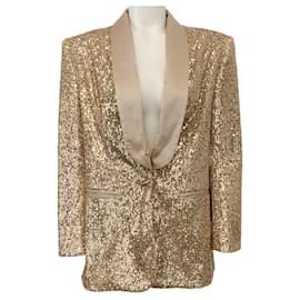 Redemption Gold Sequined Smoking Blazer Golden