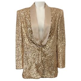 Blazer de smoking en sequins dorés Redemption Doré